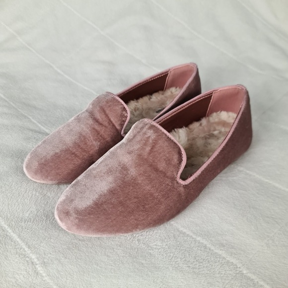 Birdies The Starling Loafers Womens Velvet Slippers Flats 5.5 Dusty Rose Comfort - Picture 1 of 8